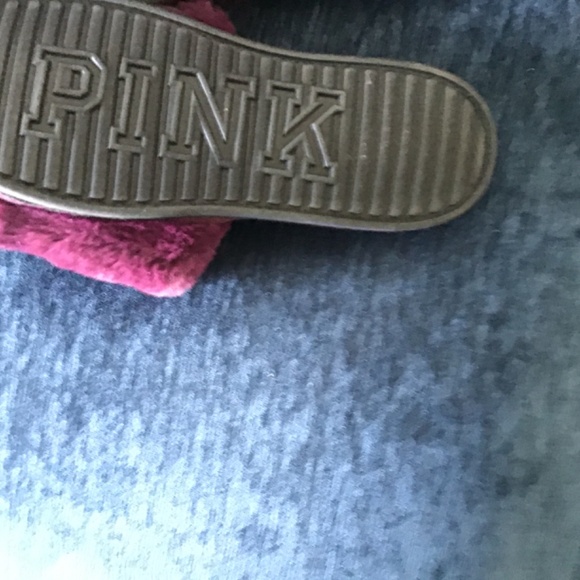 VS PINK Purple Slide On Slippers with Silver Dog - Picture 2 of 2